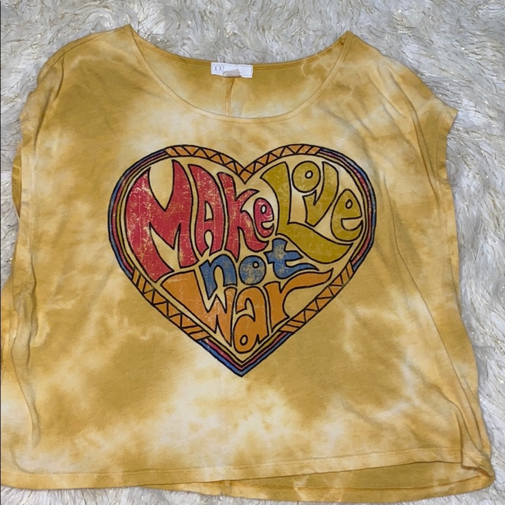 Make love not war over sized shirt